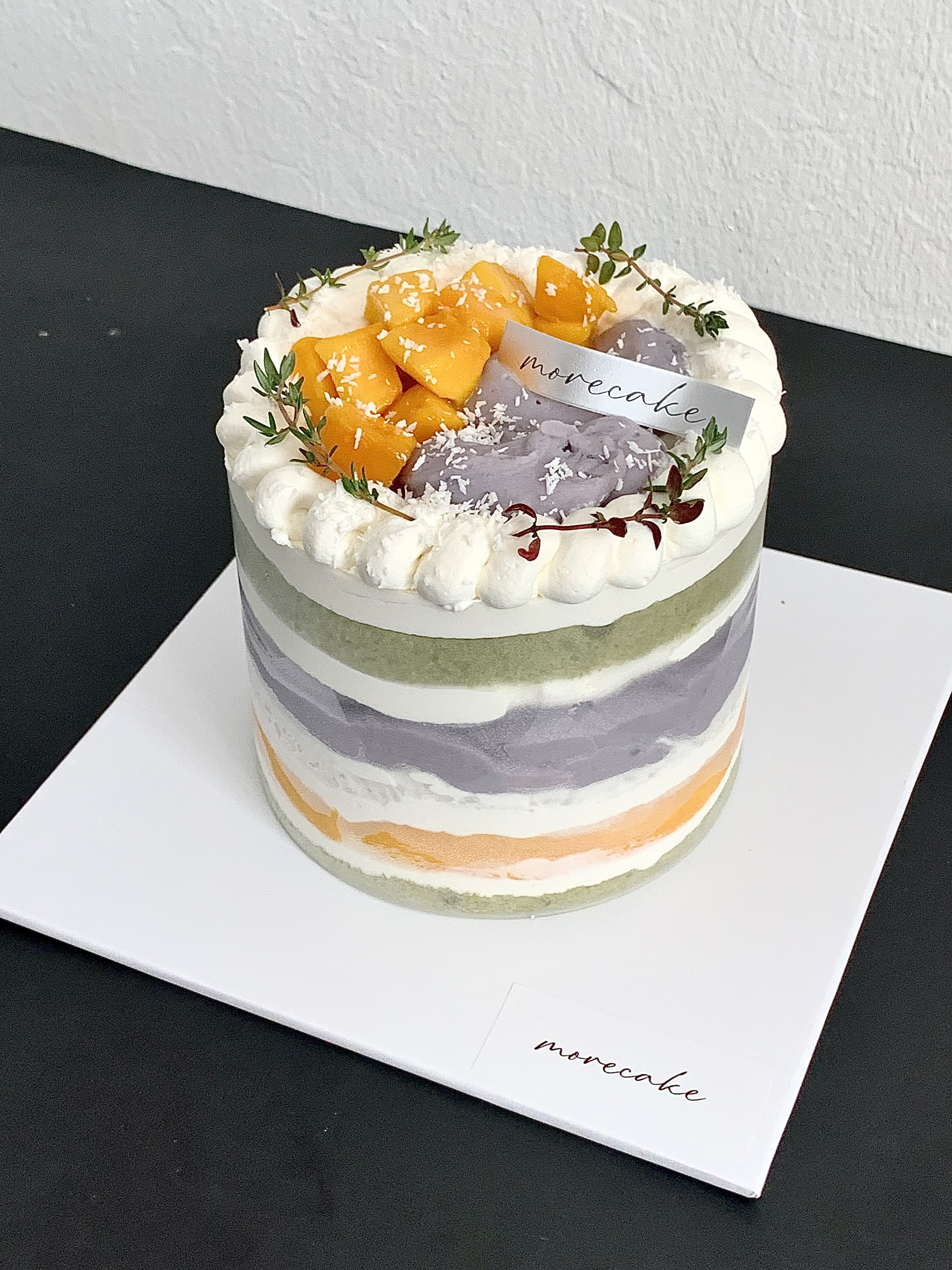 Mango Taro Rice Pudding Cake