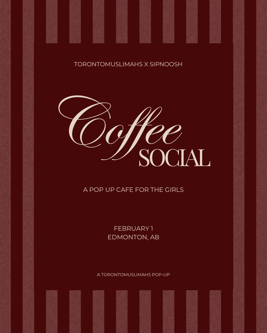 (ok round two, but for real this time!) a pop-up coffee social in Edmonton ☕️ if you&rsquo;ve been wanting to meet new friends, this one&rsquo;s for you.

tickets via link in bio 🤍
