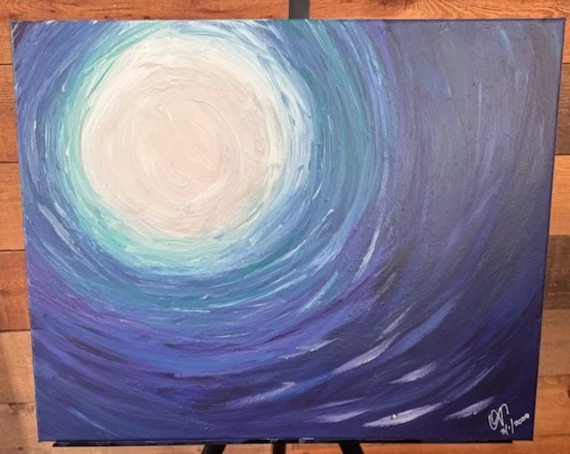 Becoming Light ✨
16x20 Wellness Infused Original Canvas
3.1.2025
A quiet pull toward clarity. Gentle motion, soft power.
Becoming Light captures that in-between space —not darkness, not light — just