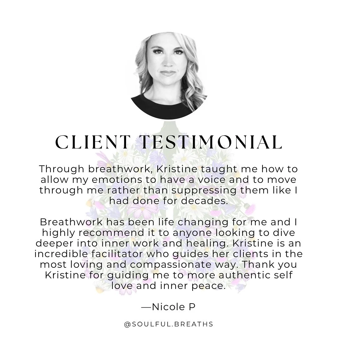 When emotions are no longer suppressed&mdash;but felt, seen, and released &mdash;healing happens on a soul-deep level.

Nicole&rsquo;s words are such a beautiful reflection of what&rsquo;s possible through breathwork. 

This practice isn&rsquo;t just