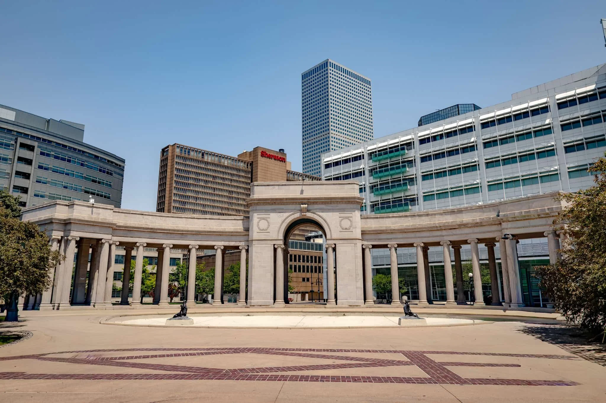 Wedding photography in downtown Denver, Colorado featuring the city skyline, modern architecture, and vibrant urban backdrops.