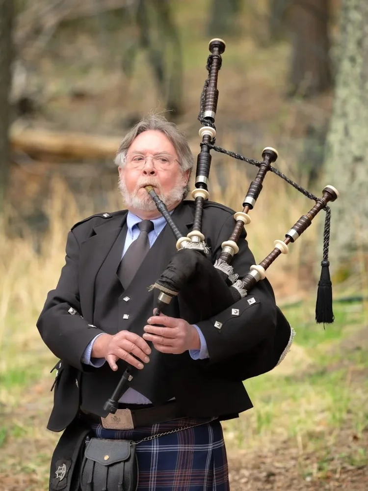 Bagpiper performing during a special event in Colorado
