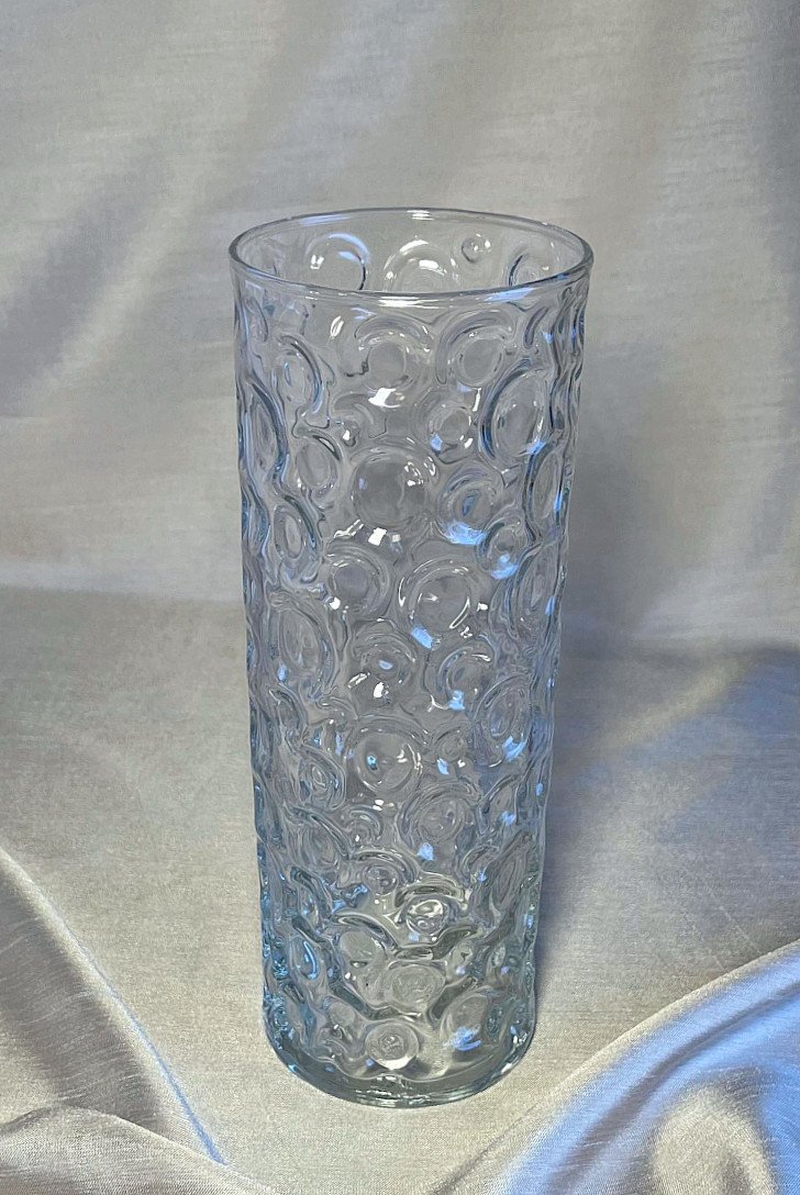 vintage Glasvase mit Blasenrelief