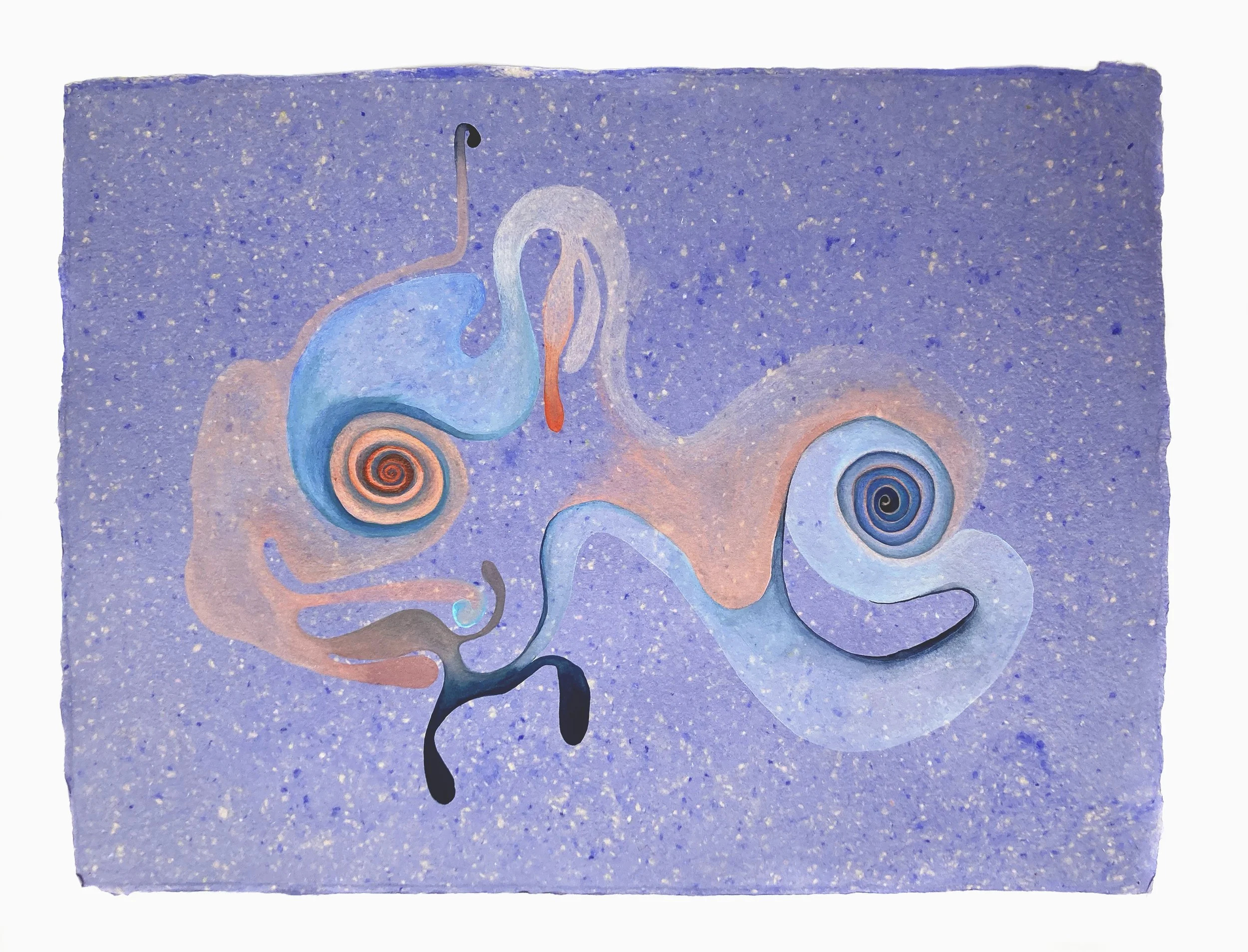 A Knot - Your World and Mine

Gouache, gesso, ink, acrylic, and colored pencil, on artist-made paper
18 x 24”
2022
