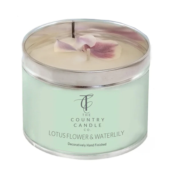 Lotus Flower and Waterlily Tin Candle