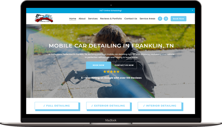 reflections perfection squarespace website design and seo service by shohanitpoint