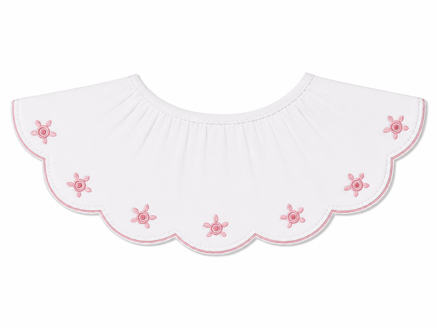 Bitty Roses Ruffle Biblette™ (White Base)