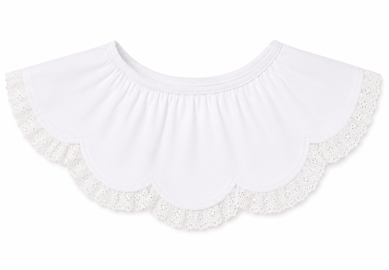 The Butter Ruffle Biblette™ (White with Lace)