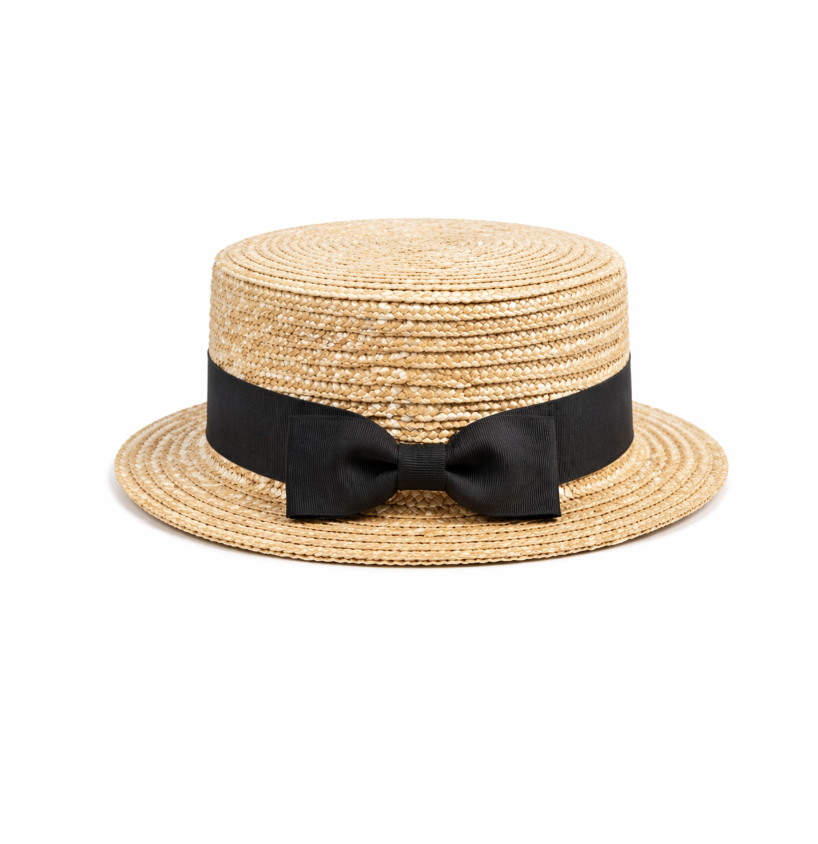 Nautical Straw Hat (Black)