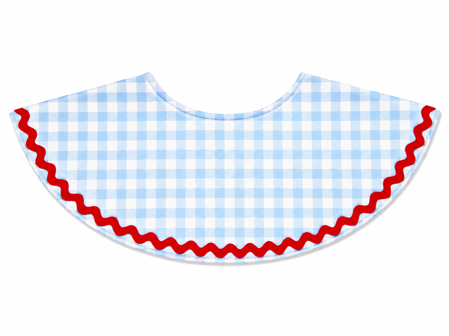 Baby Blue Gingham Biblette™ (Red Accent)