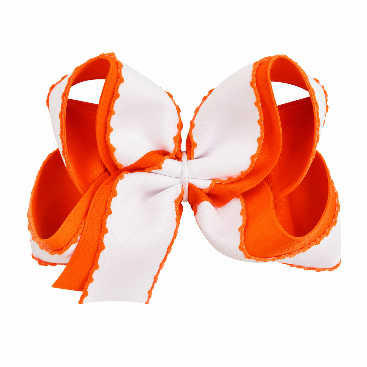 Knox Orange & White Bow - WT x Silly Dilly Bow Co.