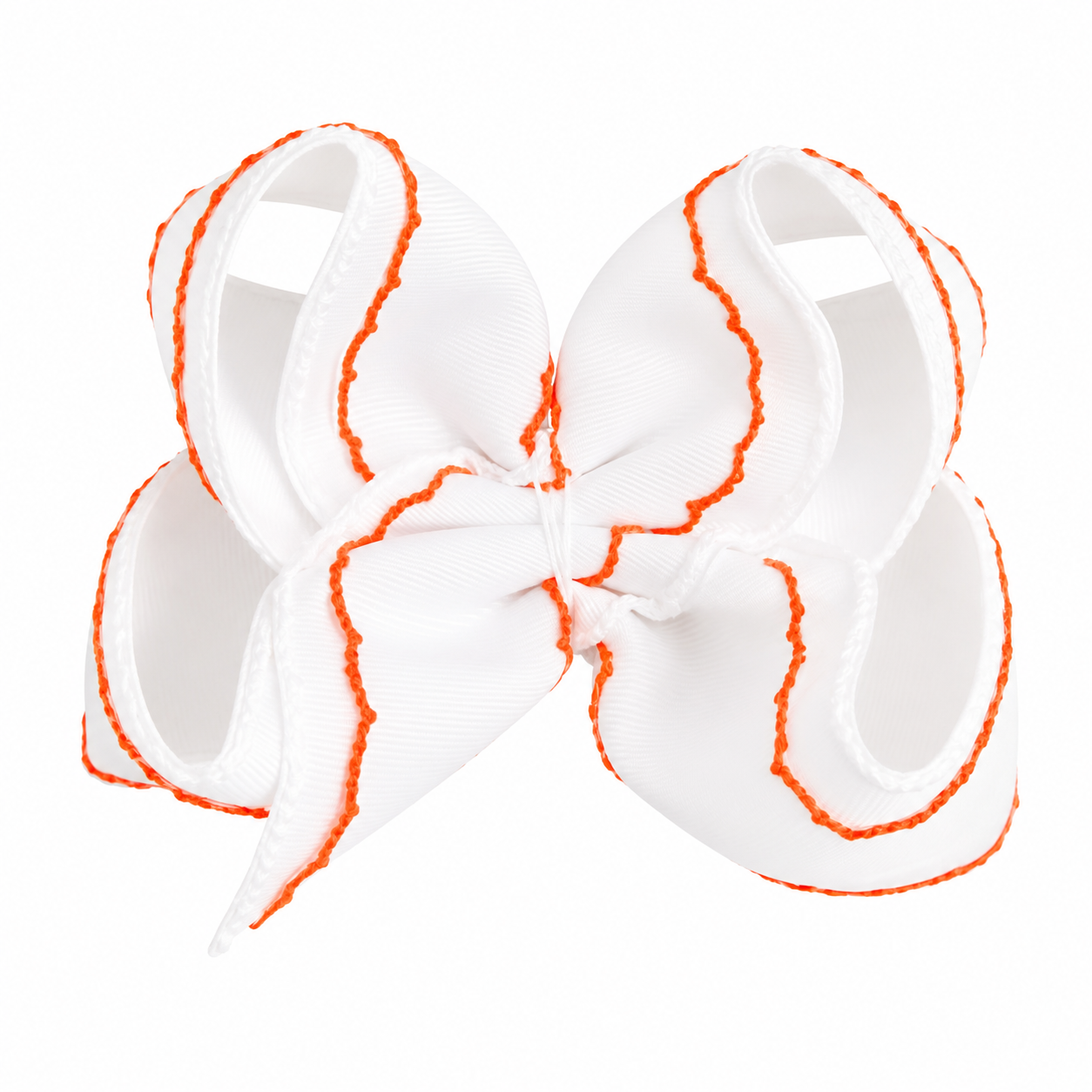 Volunteer White + Orange Bow - WT x Silly Dilly Bow Co.