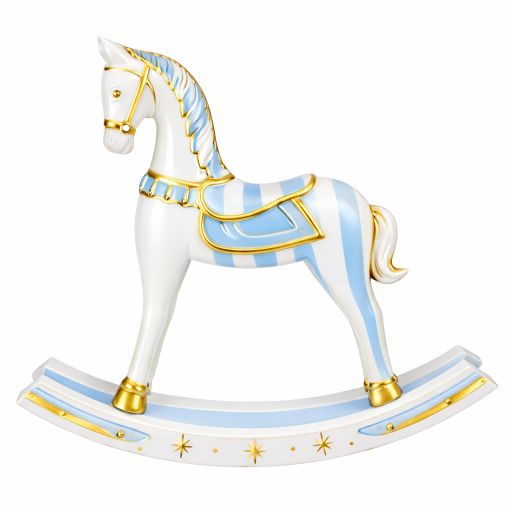 Vintage Rocking Horse Toy (Blue)