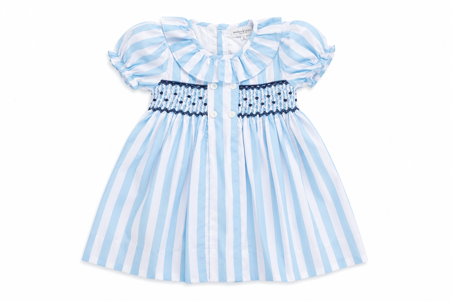 Ella Girls Blue Striped Dress (Pre-Order)