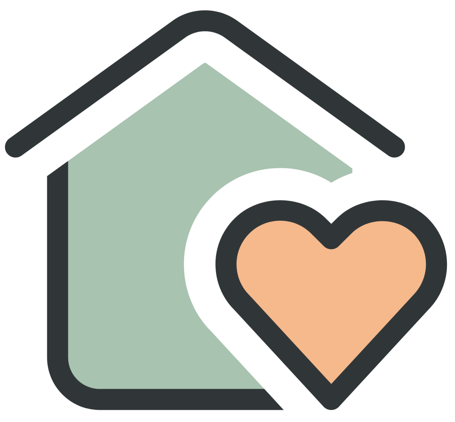 Illustration of a house with a heart in the window.