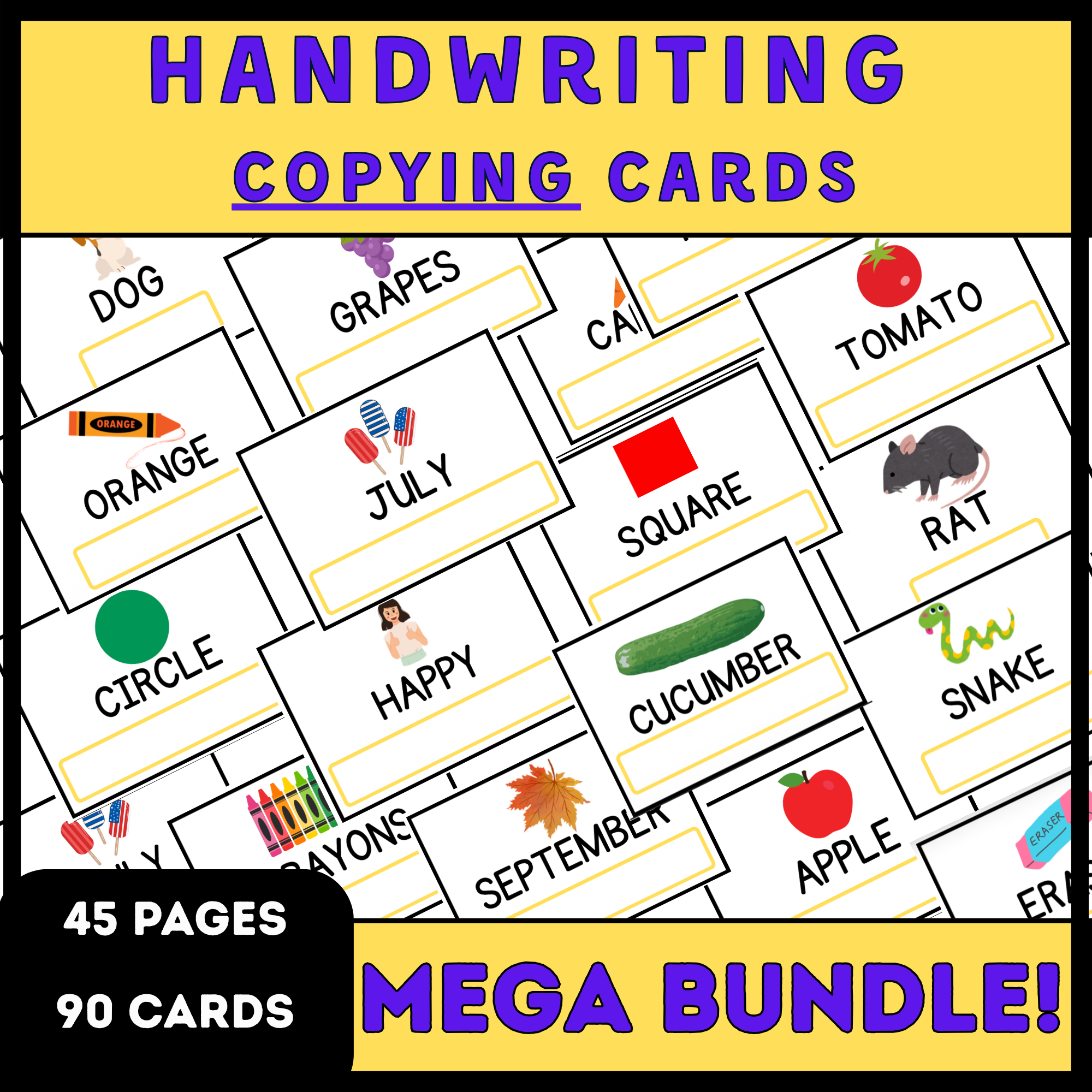 Uppercase Handwriting Practice Cards: 90-Card Mega Bundle