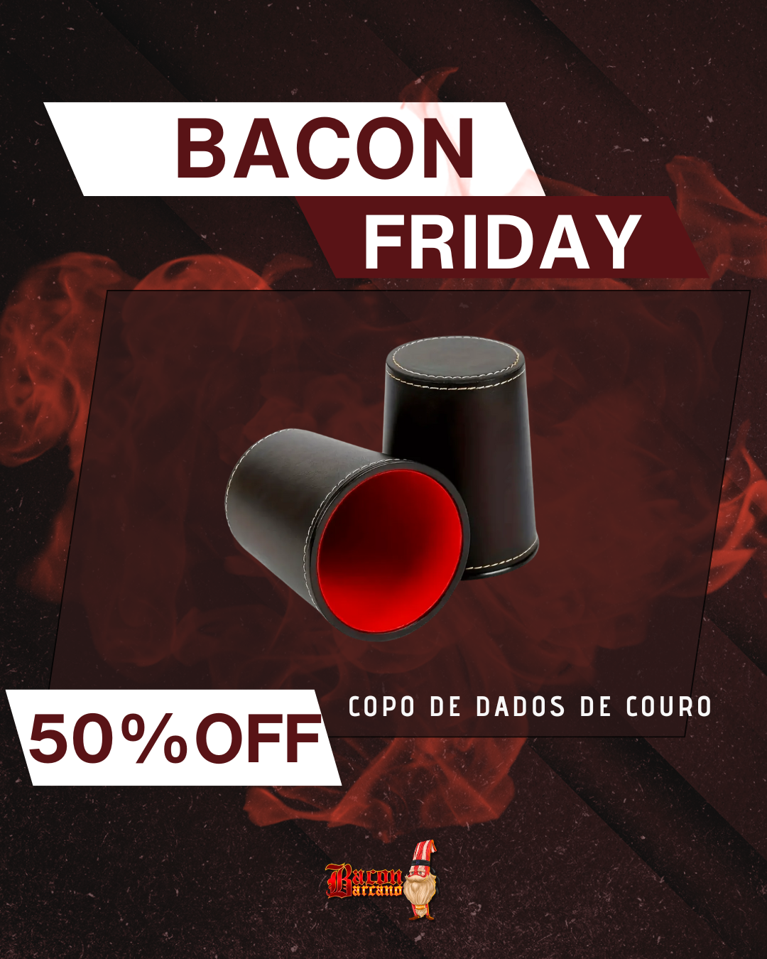 Copo de Couro para Rolar Dados