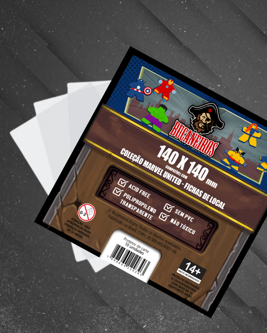 Sleeve Customizado para Marvel United - Fichas de Local (140 x 140)