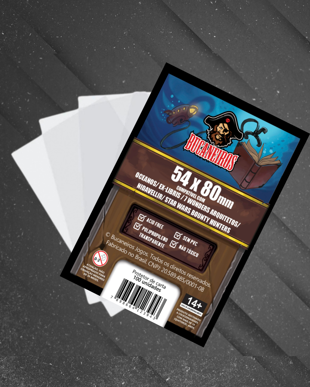 Sleeve Customizado para Oceanos/Ex-Libris/7 Wonders Arquitetos/Nidavellir/Monopoly (54 x 80)