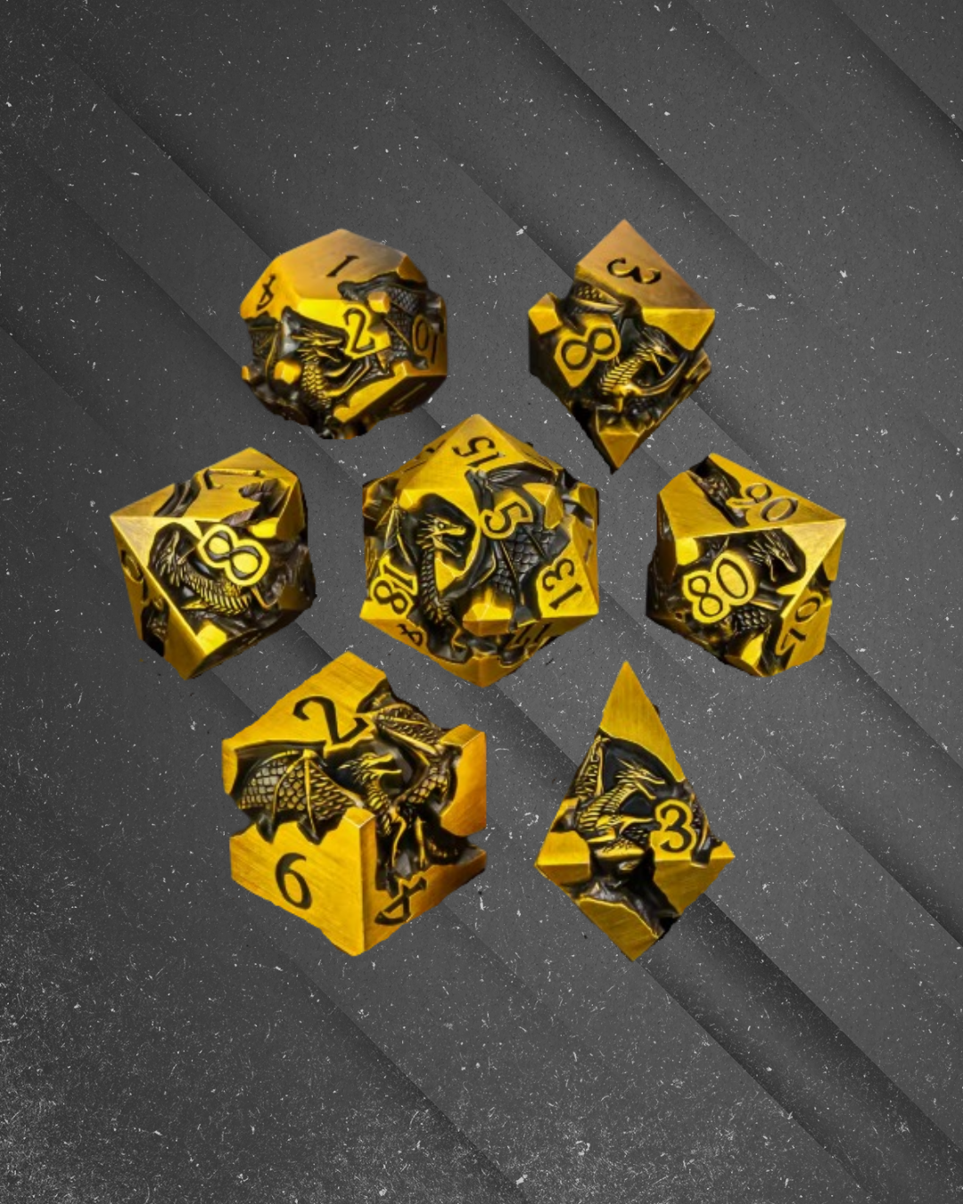 Conjunto Dados de Dragão (Metal)