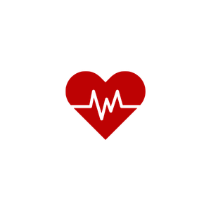 Red Heart with EKG line through it