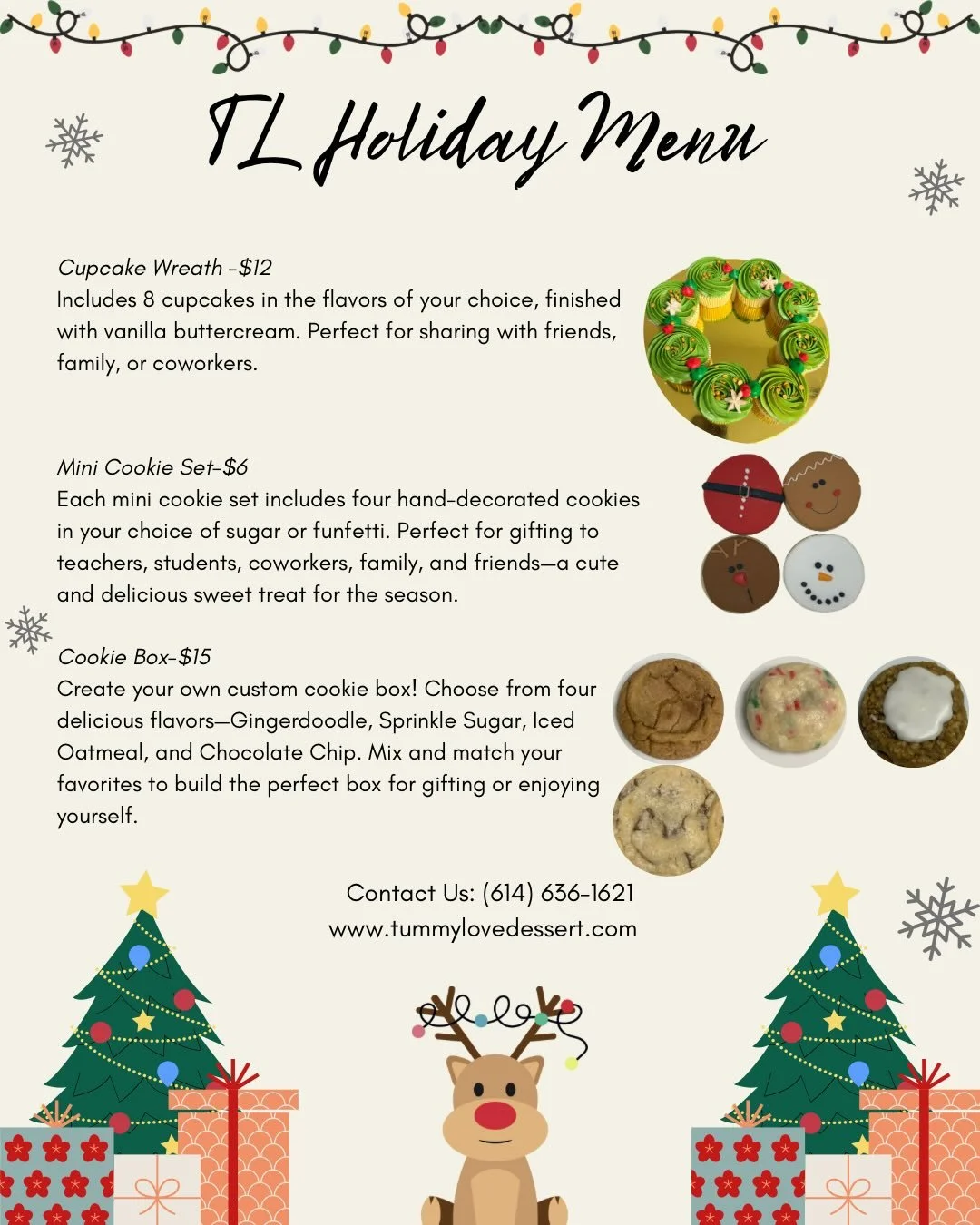 ✨ Happy Tuesday! ✨
Our Christmas Menu is finally here&mdash;and it&rsquo;s packed with festive sweetness! 🎄🍰

We&rsquo;ve added a few delicious new desserts and brought back your fan favorites.
Take a peek at the menu and place your holiday order t