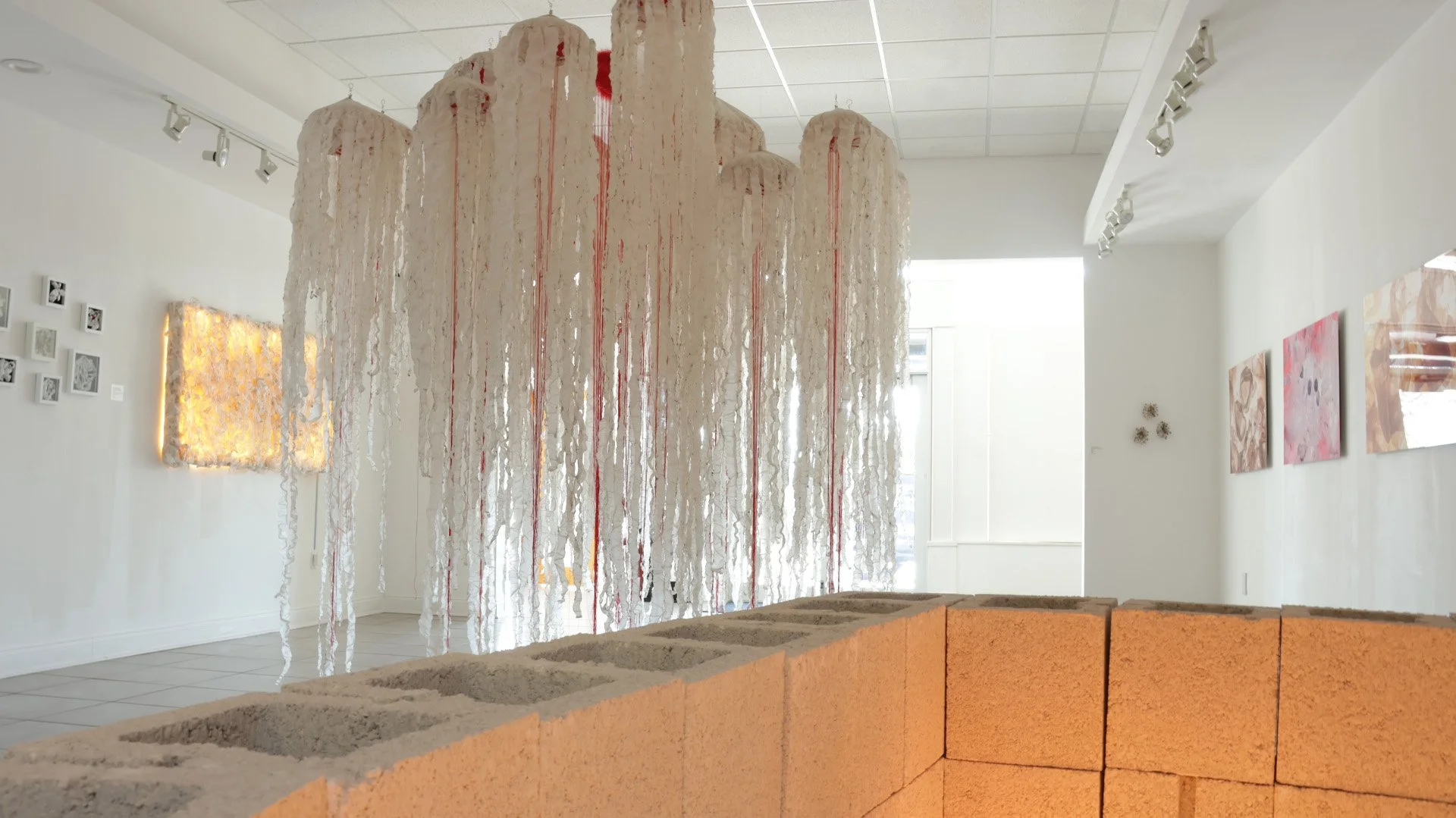VISIONS
An interactive textile installation of suspended, hand-crafted scorched sculptures. The installation can be customized in form, size, and color to fit any modern interior space perfectly. Click on the image to view full project details.