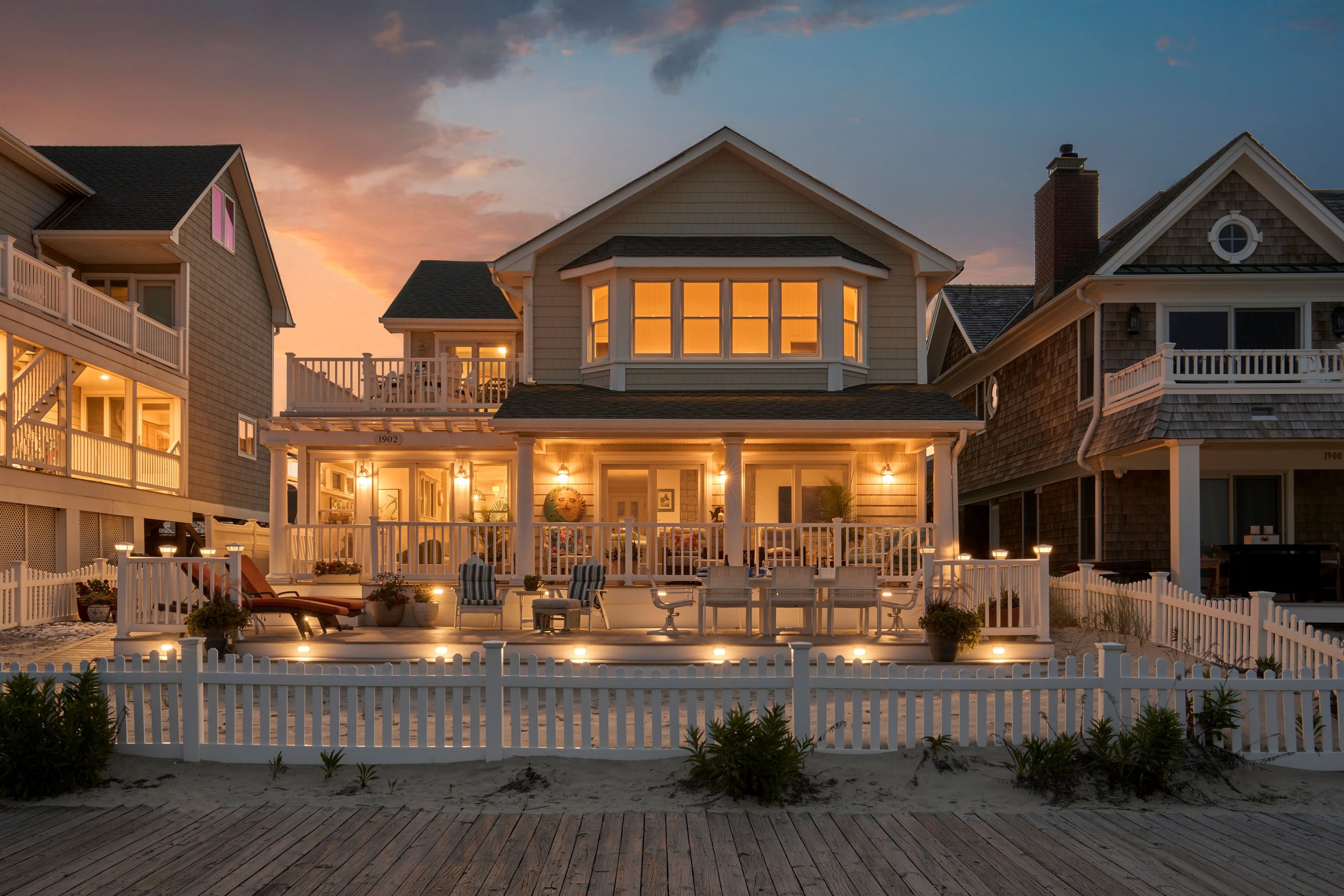 Beach House at Night