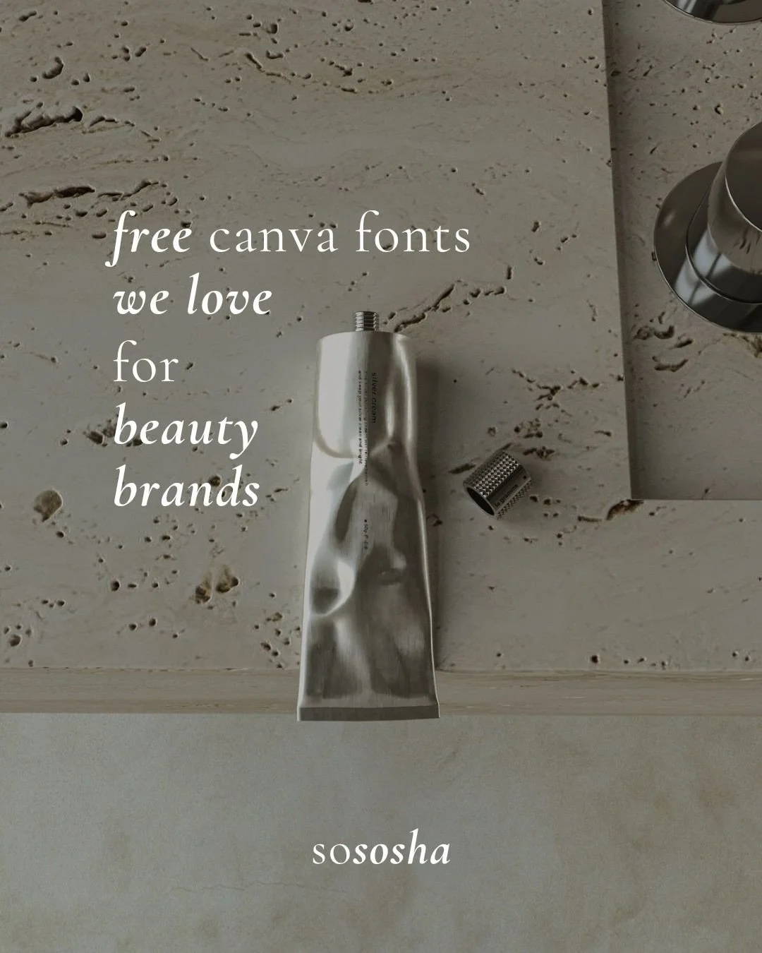 Here are some of our favourite free Canva fonts for beauty brands.

Clean, versatile, and easy to build a brand world around - whether you&rsquo;re working on skincare, haircare, or makeup.

Which one is your favourite?

Save this for your next Canva