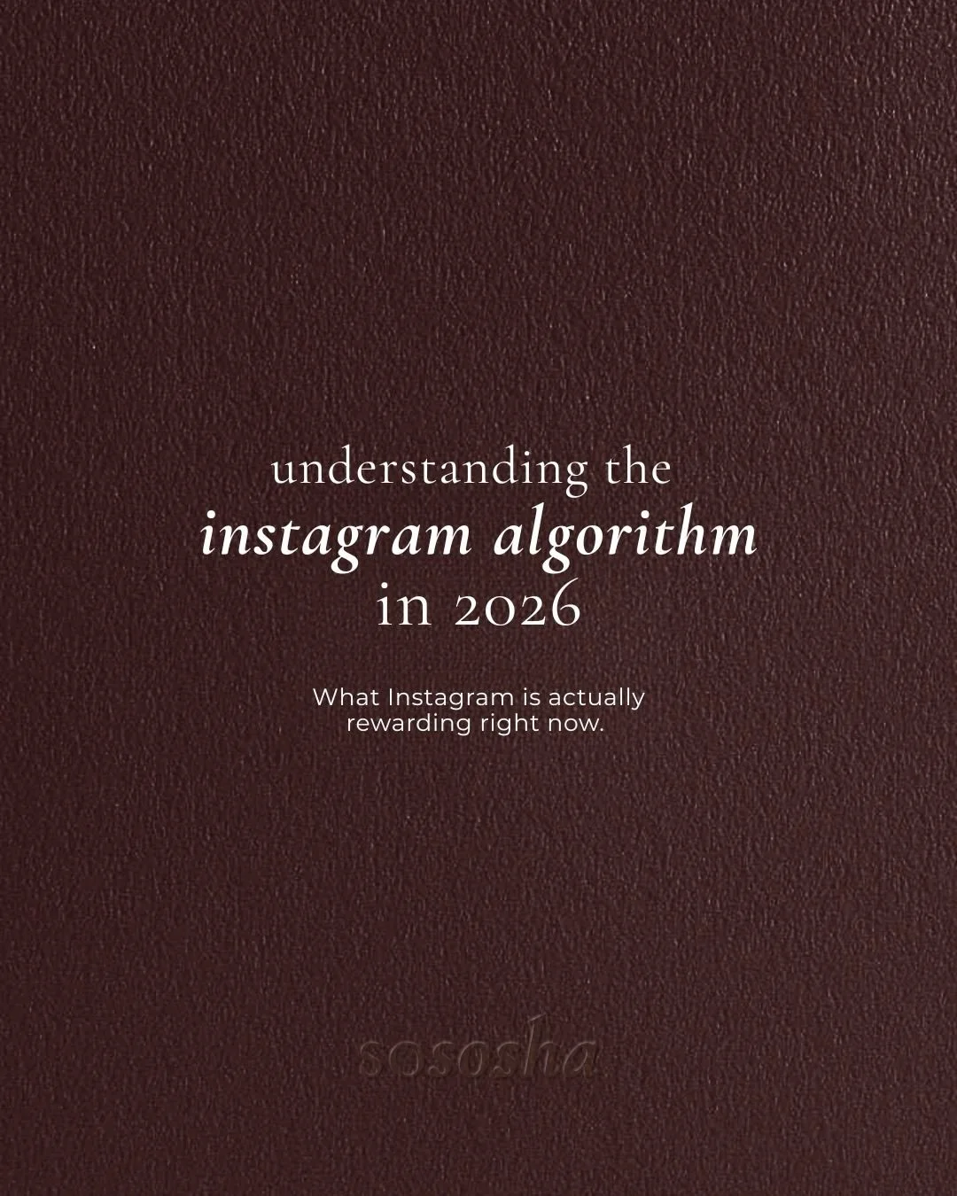The Instagram algorithm in 2026 is not random. It&rsquo;s structured around viewer behaviour.

Content is no longer distributed based on reach alone, but on how people interact with it - how long they watch, what they save, and what they choose to sh