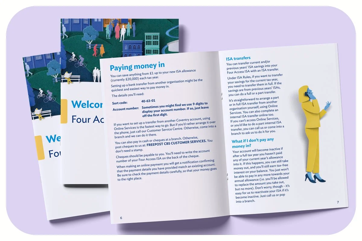 new brand identity in 2020 for the Coventry Building Society - Welcome booklet