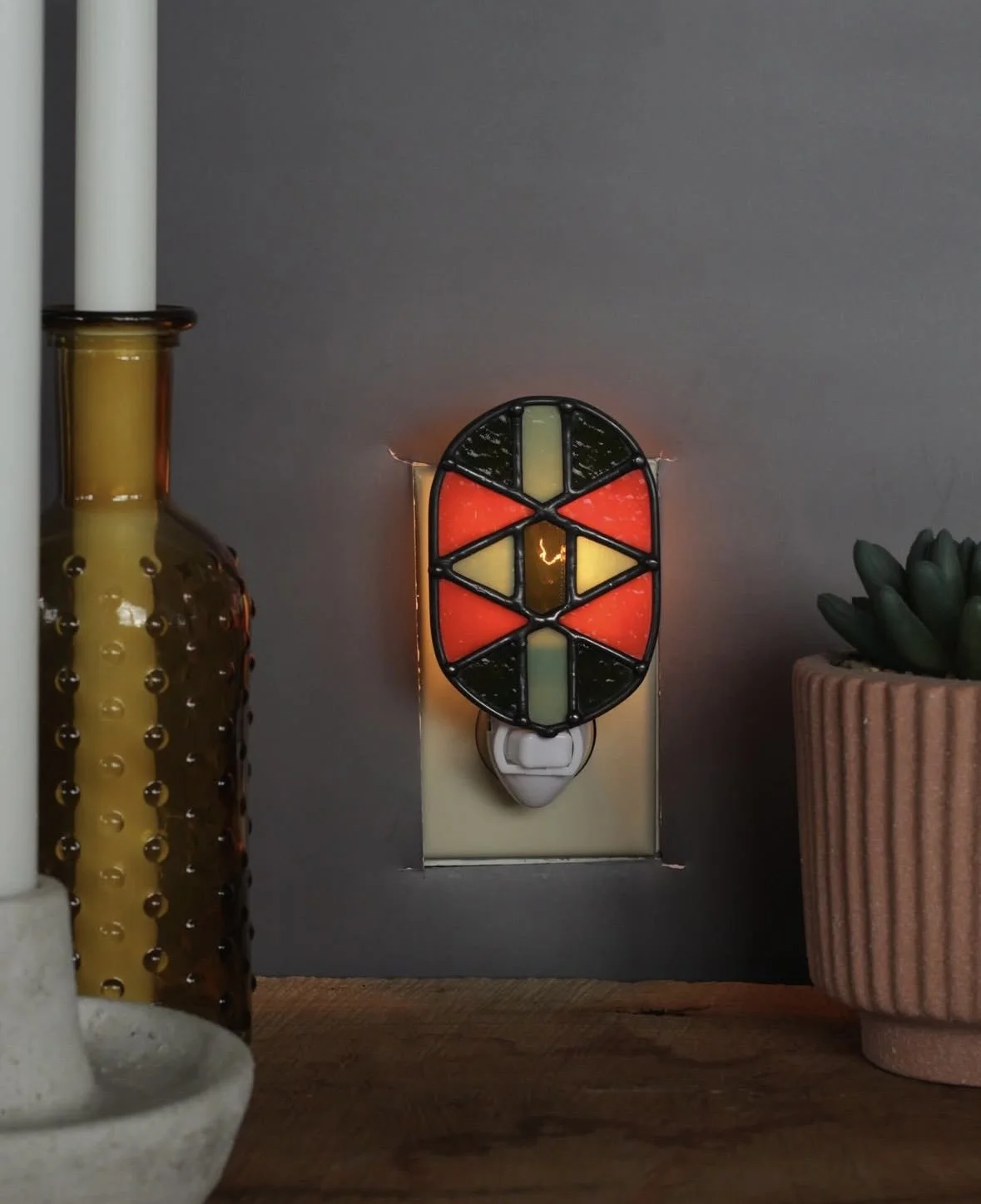 Stained Glass Nightlights with Dry Heat Trades