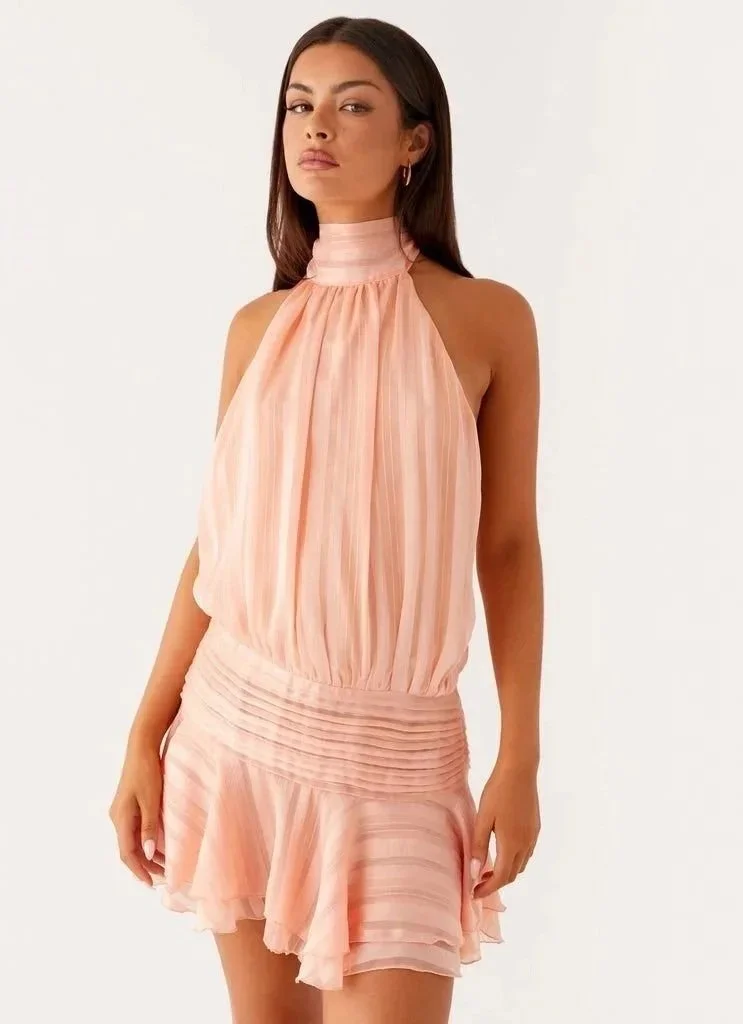 PEPPERMAYO- Willow Chiffon Mini Dress - Orange