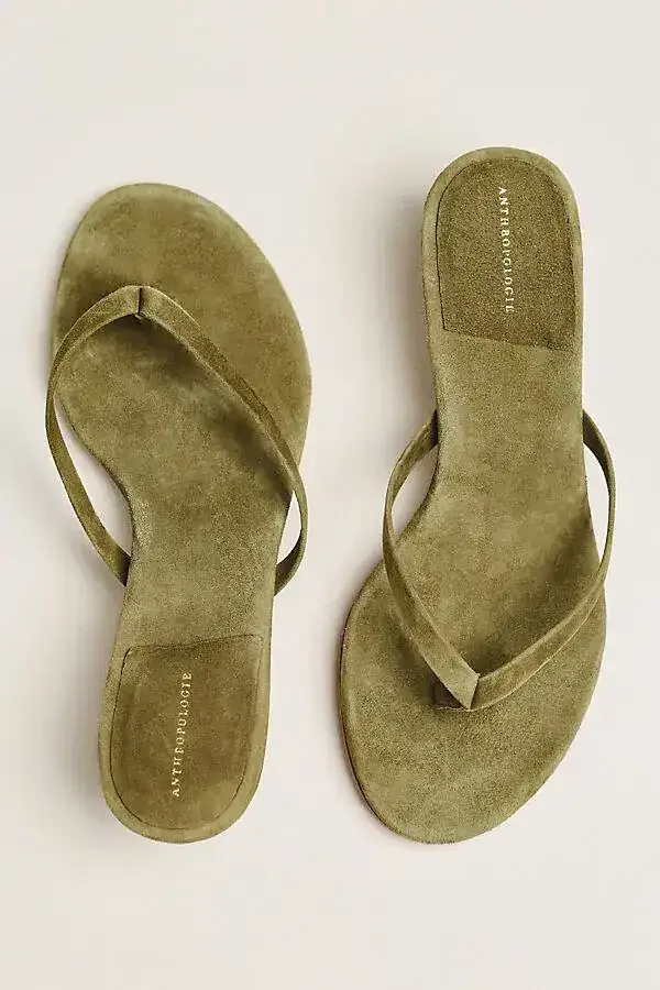 Anthropologie, suede flip-flop kitten heels,  $108
