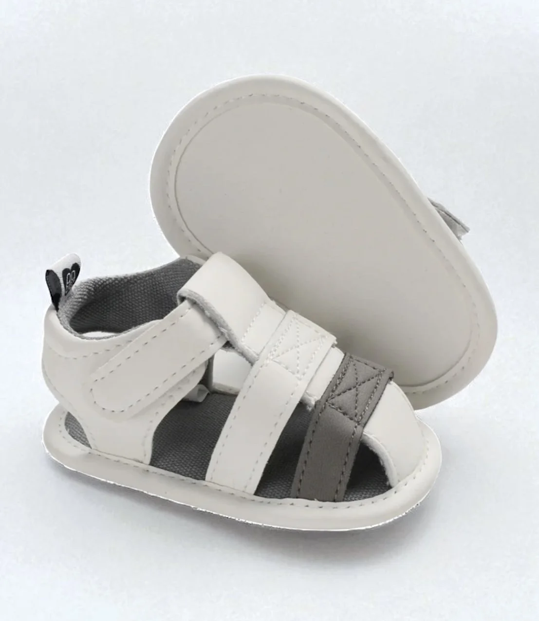Golden Mini Me’s Boy Sandals- White