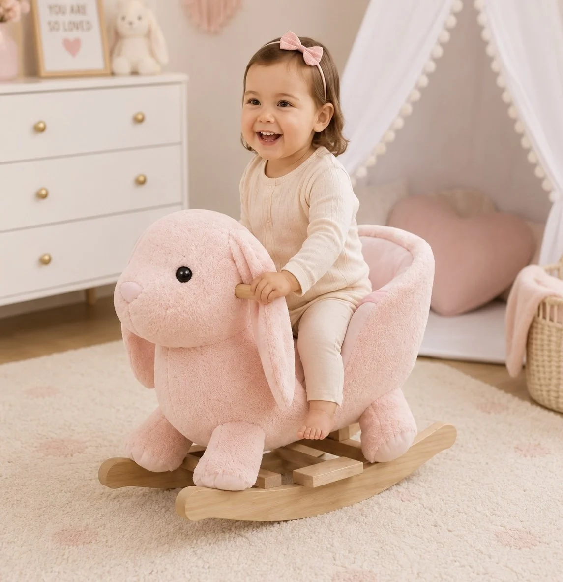 Pink Bunny Rocking Chair