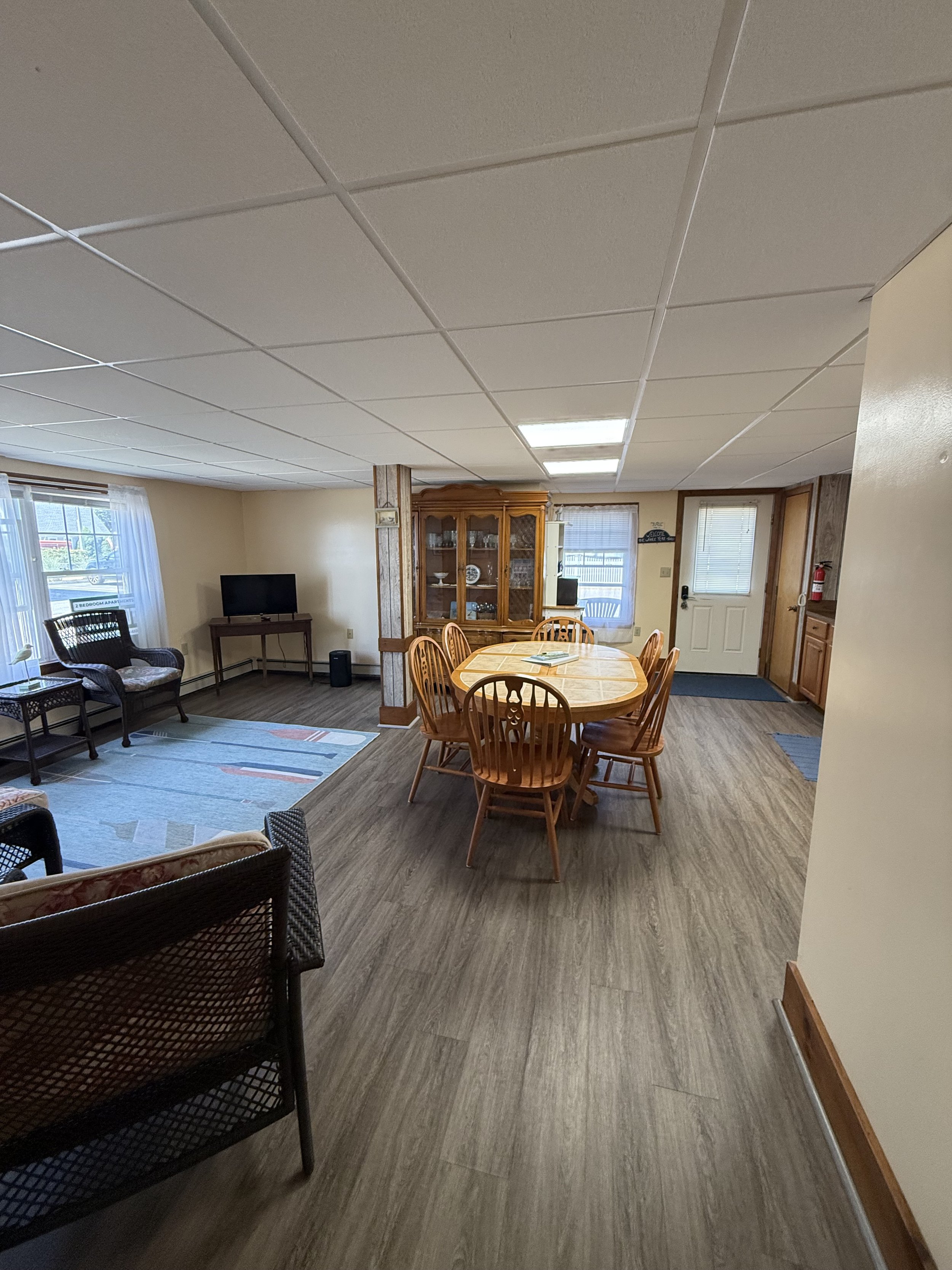 Apartment 1 dining and living space. 