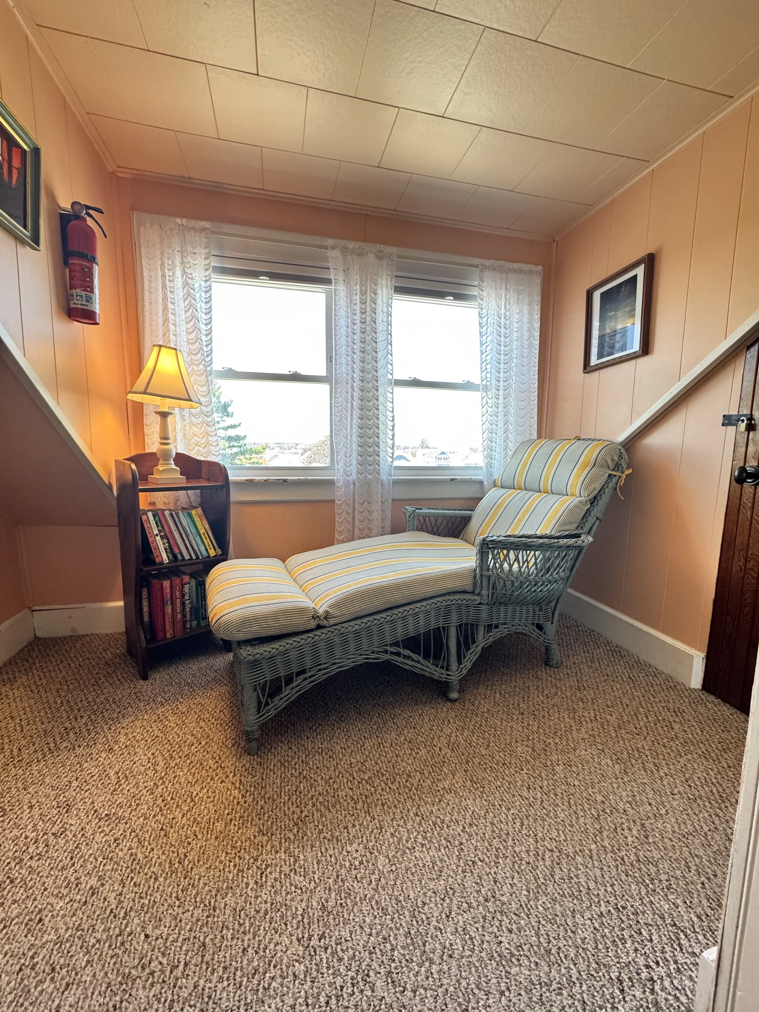 Third floor hallway reading nook. 