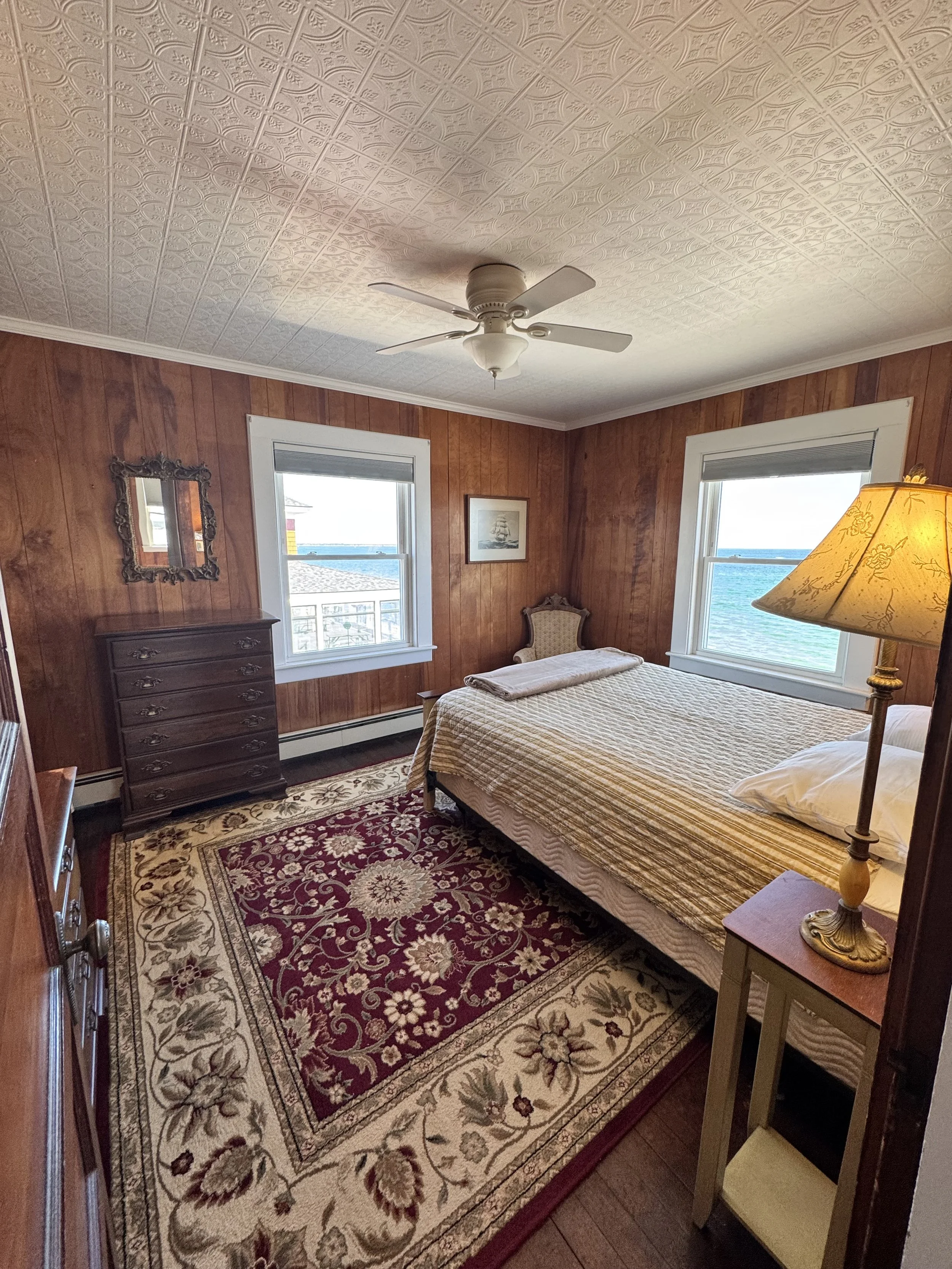 Bedroom #3: Second floor bedroom features queen bed and ocean views. 