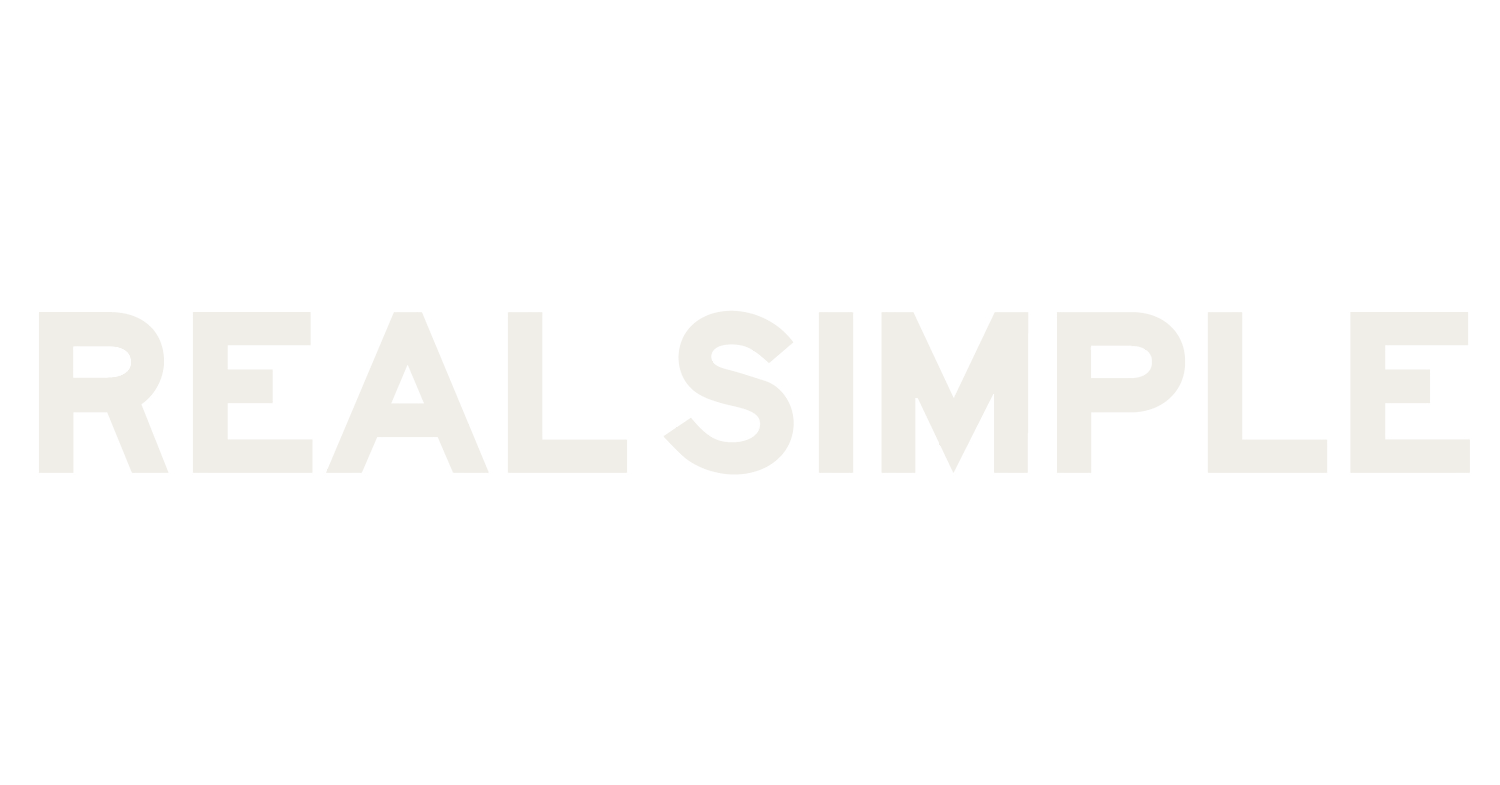 Real Simple magazine logo in white text 