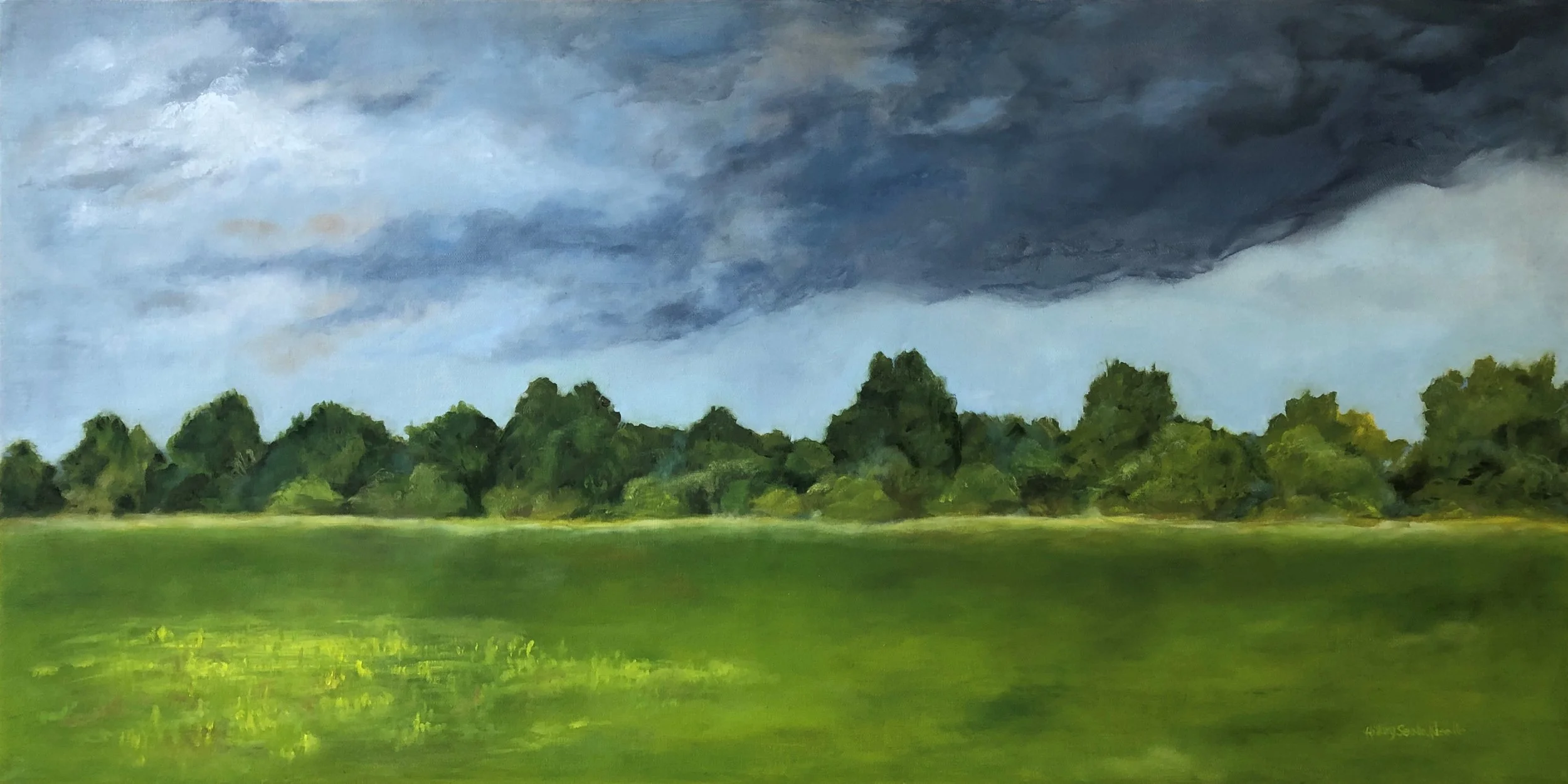 The Road to Wicklow, 18x36, oil on canvas, private collection