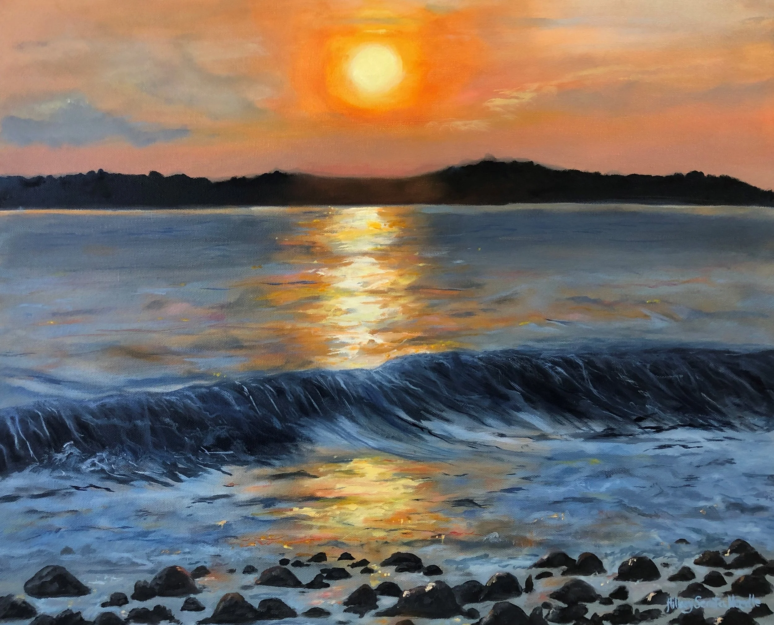 West Neck Sunset, 20x24, oil on canvas, private collection