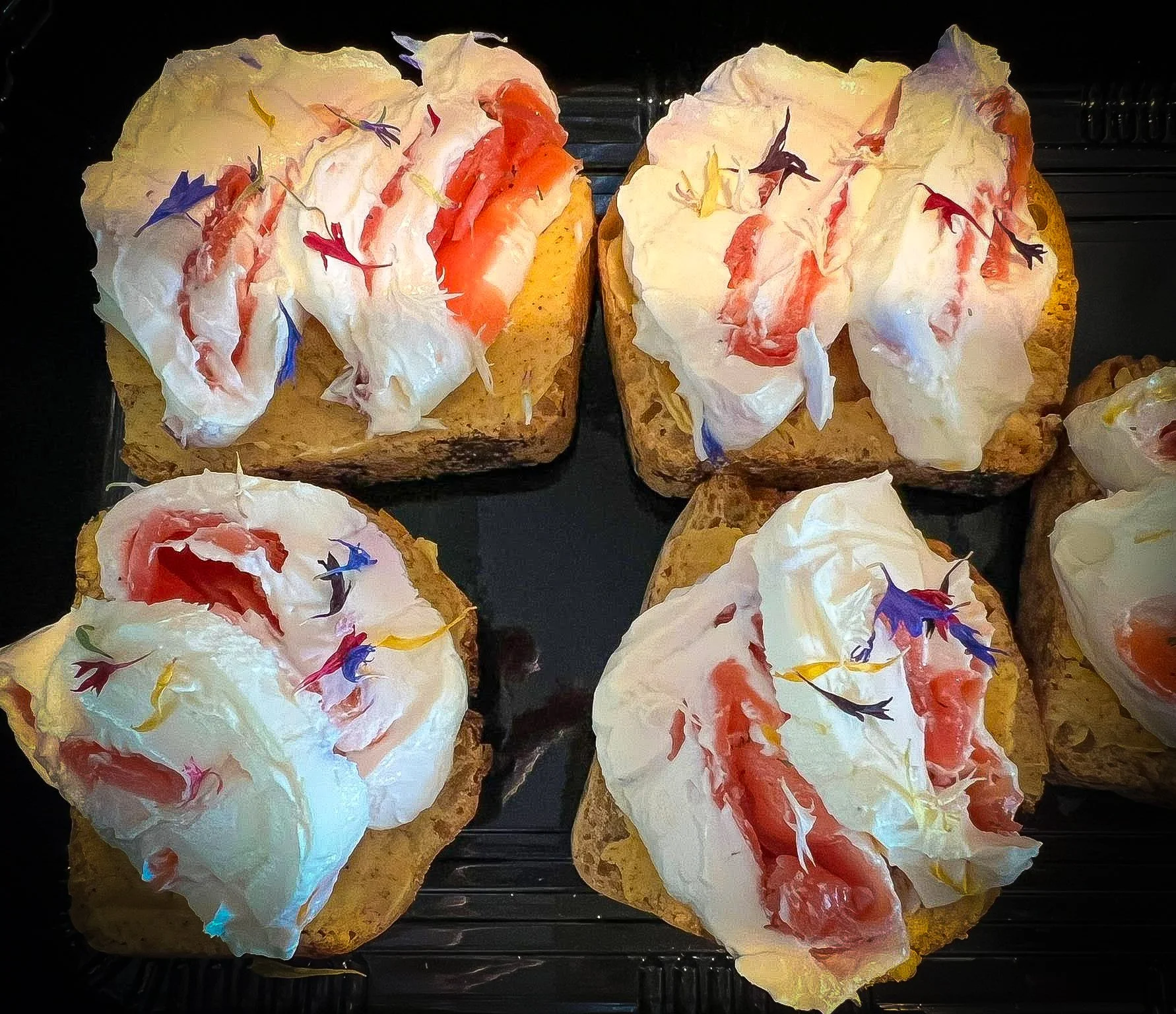 Smoked Salmon & Philadelphia Log Roll (With Edible Wild Flowers) 