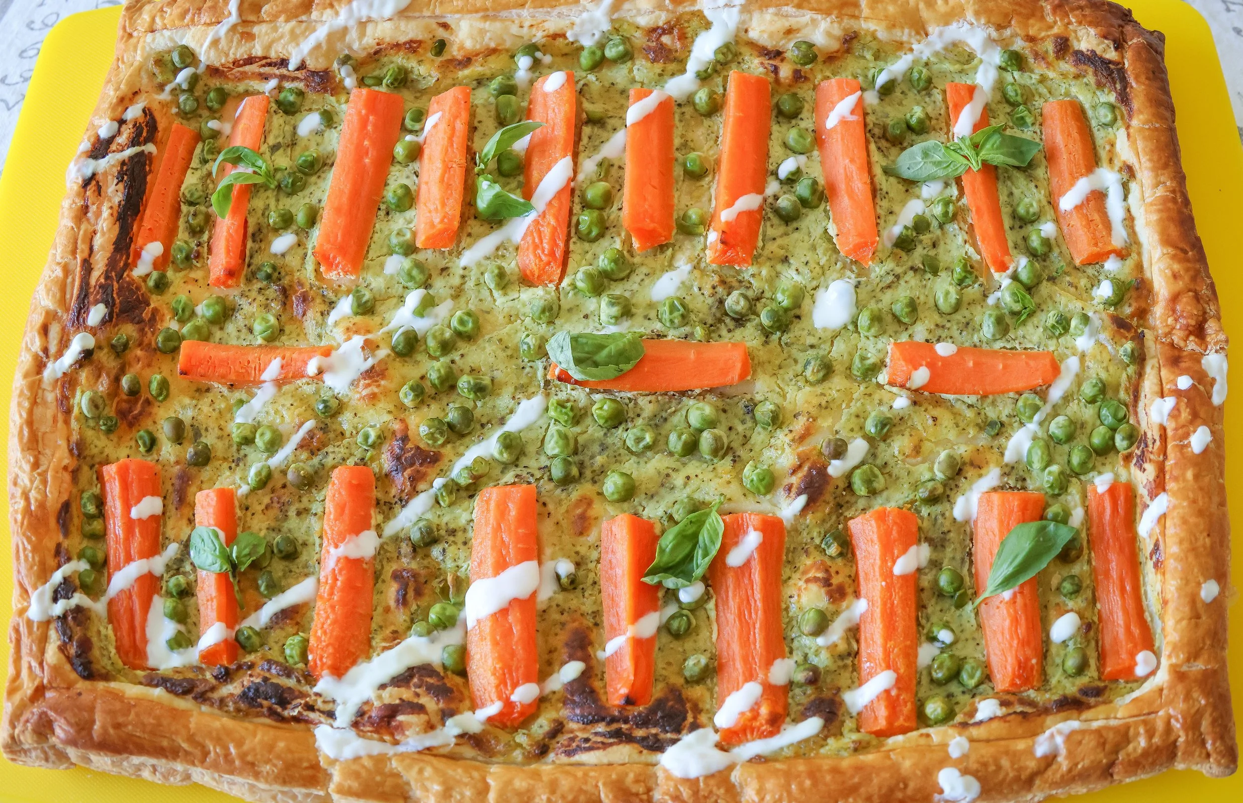 Carrot & Peas - Pesto Flan