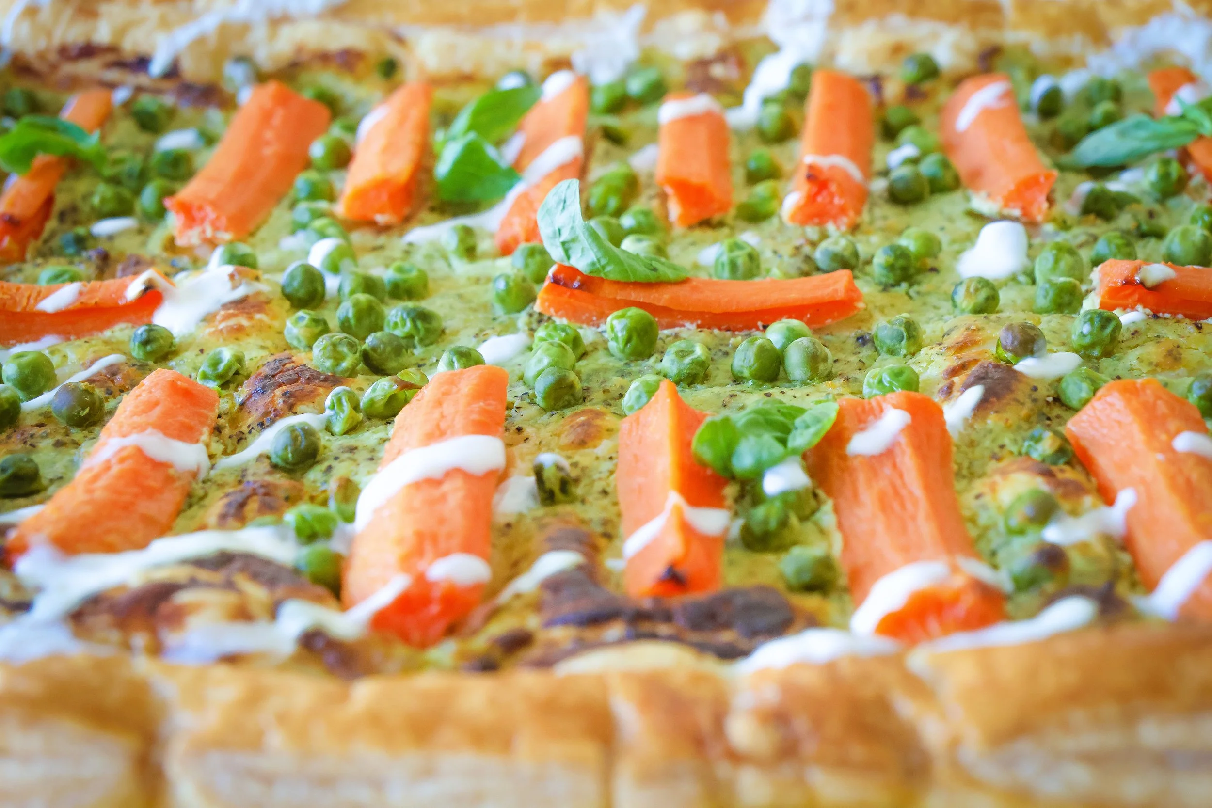 Carrot & Peas - Pesto Flan