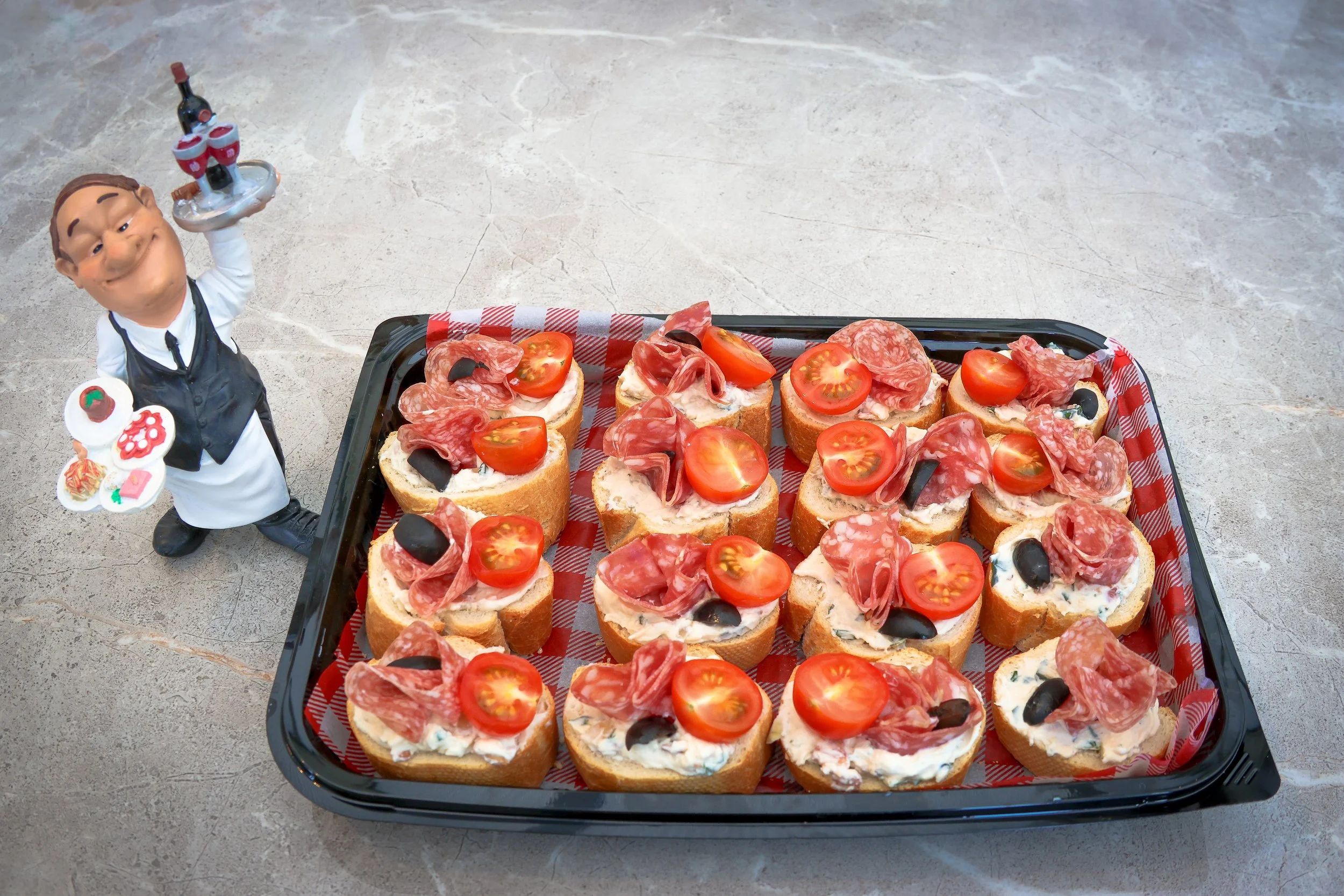 Canapes - Basil Salami & Cherry Tomatoes