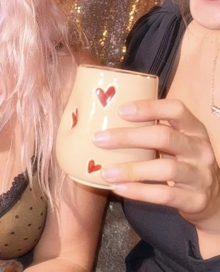 Deep Red Hearts Tumbler