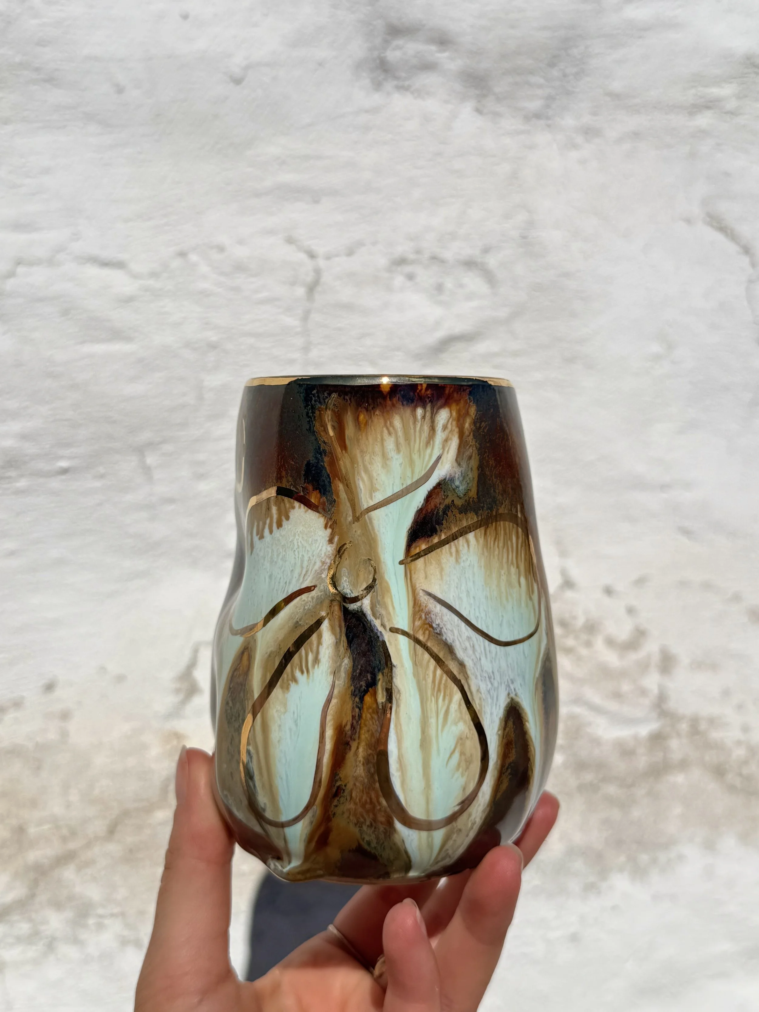 Abstract Floral Tumbler  - Mint Jasper