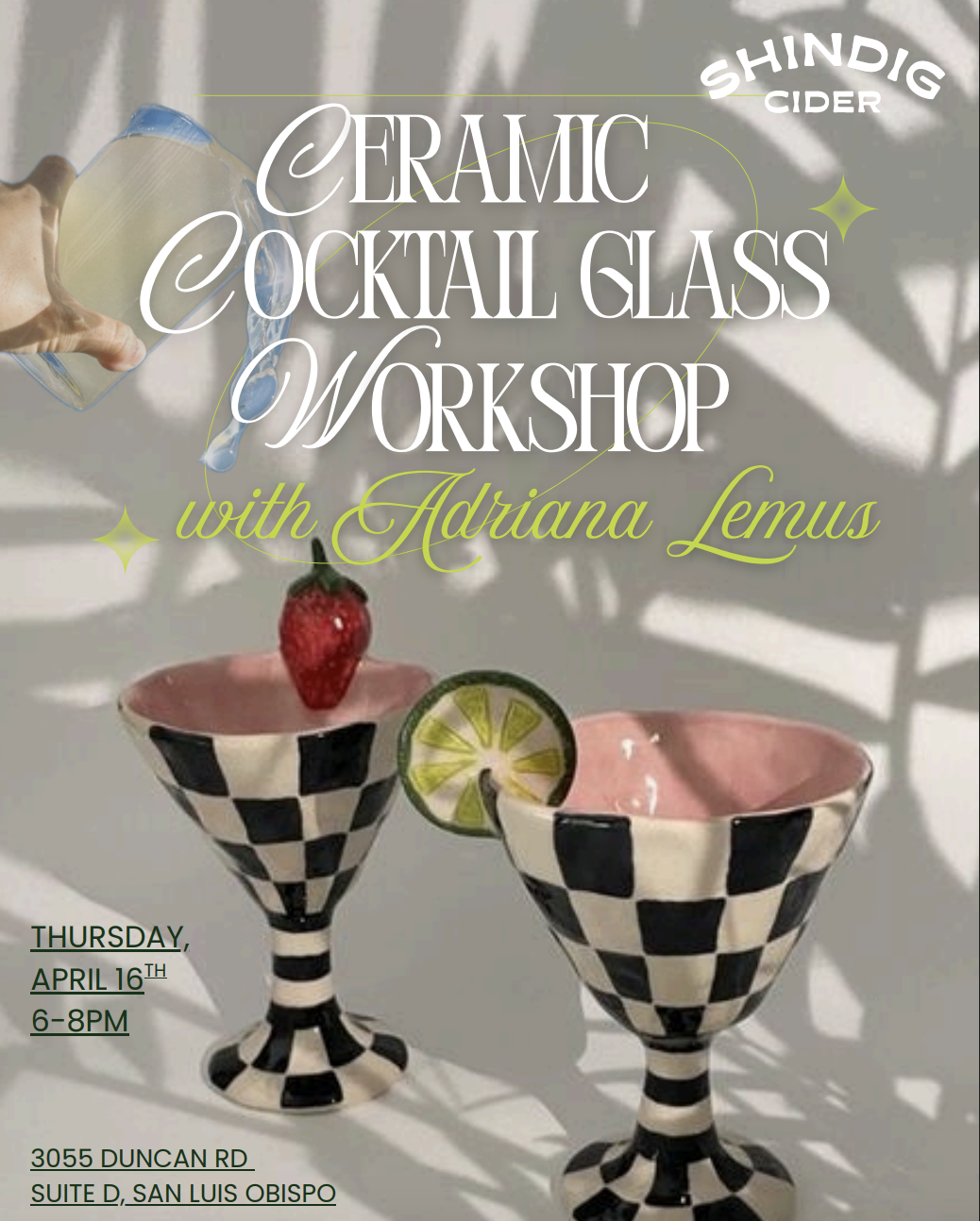 Ceramic Cocktail Glass Workshop at Shindig Cider