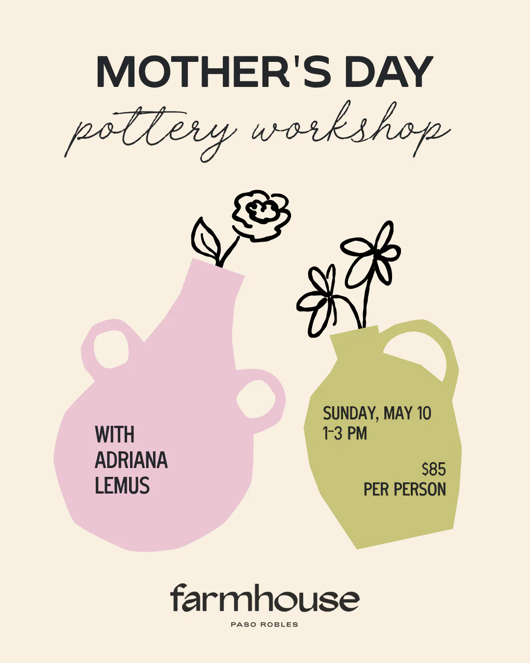 Mother's Day Planter Workshop at Farmhouse in Paso Robles!